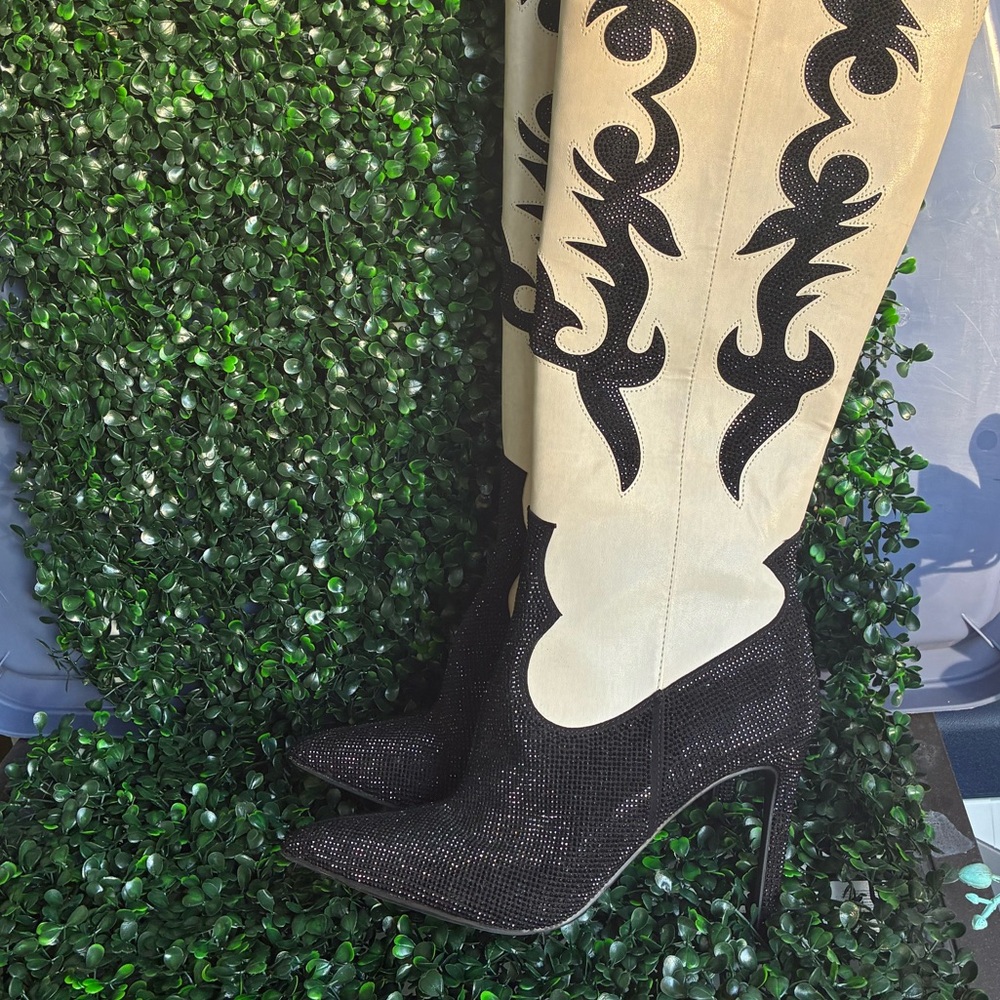 Black and White Western Boots